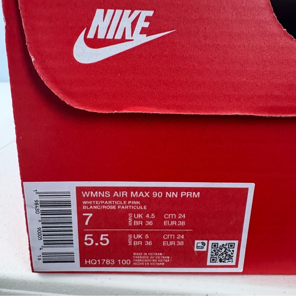 Nike Air Max 90 NN PRM Running Shoes White Particle Pink HQ1783 100 Women's Sz 7 - Picture 8 of 8